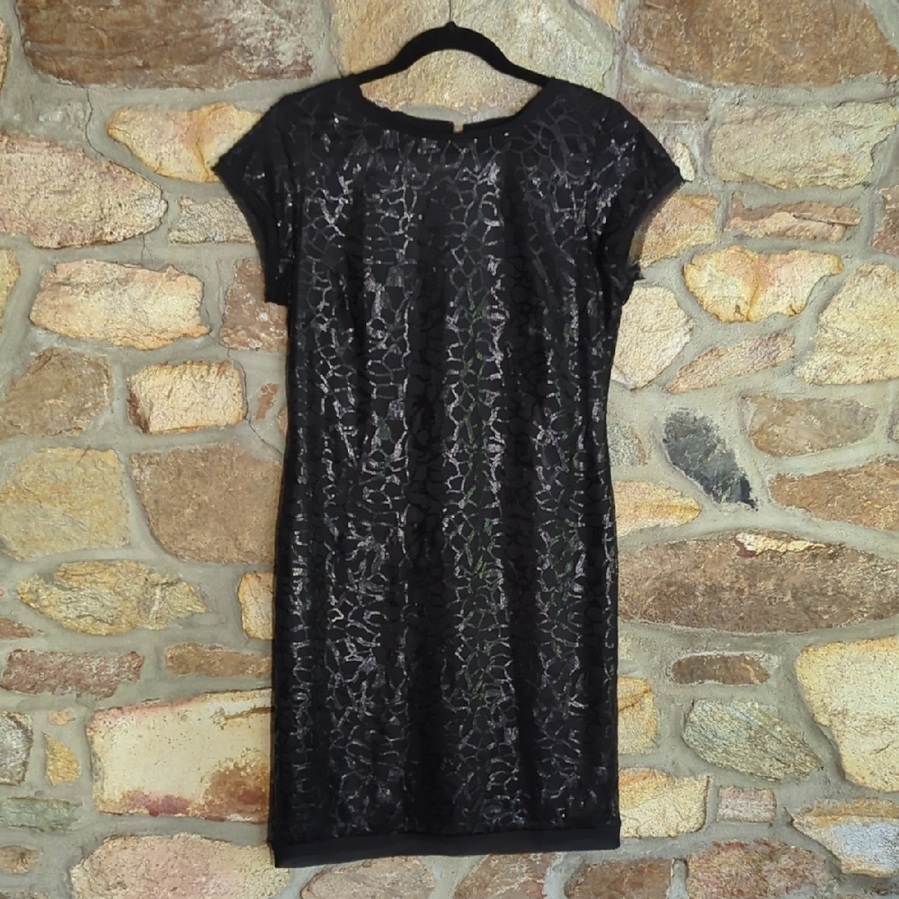 Vince Camuto Black Sequins Cocktail Dress